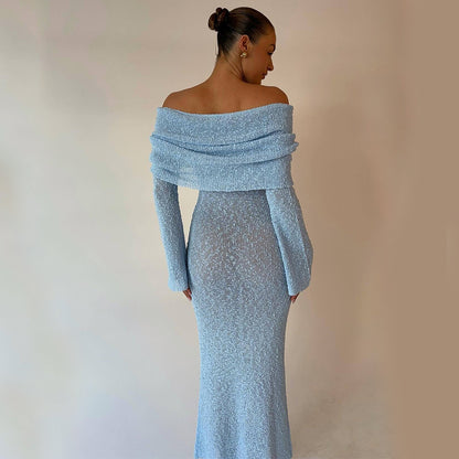 Neues einschultriges Dress mit langen Ärmeln